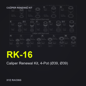 Caliper Renewal Kit, 4-Pot (Ø39, Ø39) (RK-16) — Rear 330-356mm dual-fuel caliper
