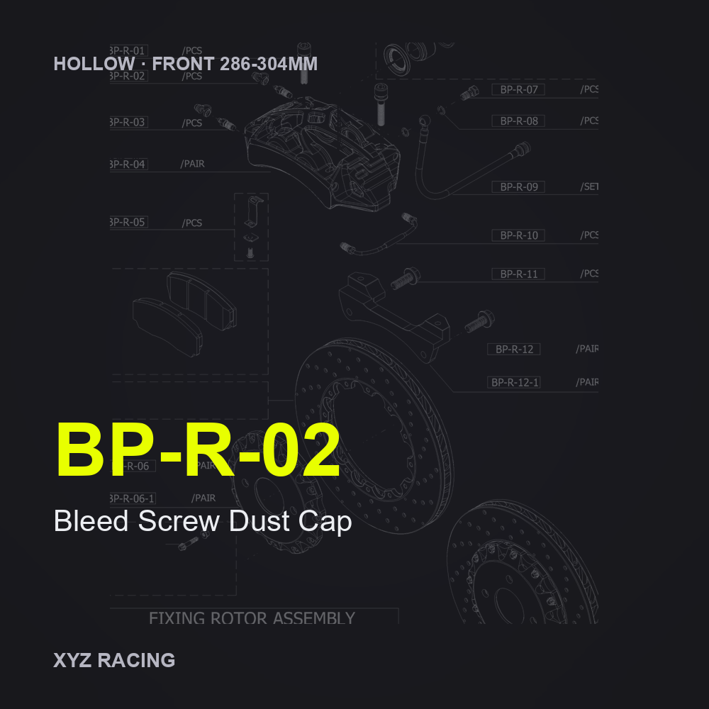 Bleed Screw Dust Cap (BP-R-02) — Hollow Front 286-304mm