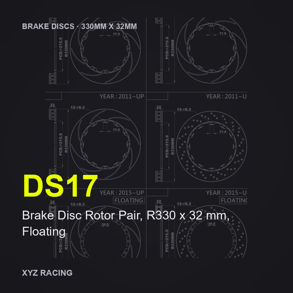 Brake Disc Rotor Pair, R330 x 32 mm, Floating (DS17) — Brake Discs R330