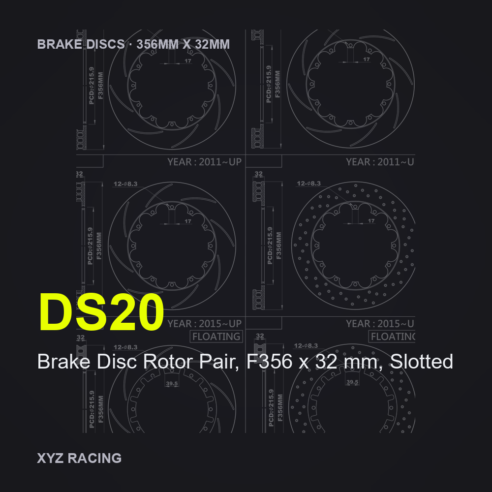 Brake Disc Rotor Pair, F356 x 32 mm, Slotted (DS20) — Brake Discs F356