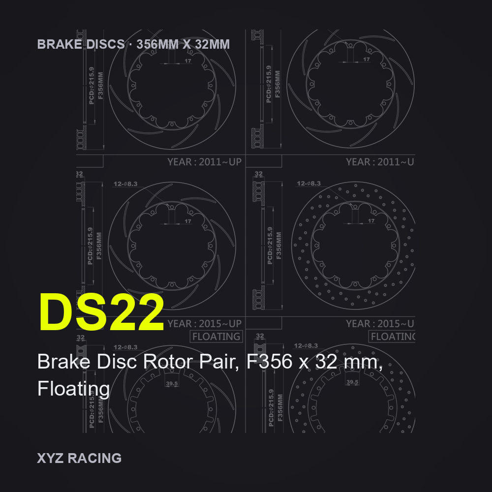 Brake Disc Rotor Pair, F356 x 32 mm, Floating (DS22) — Brake Discs F356