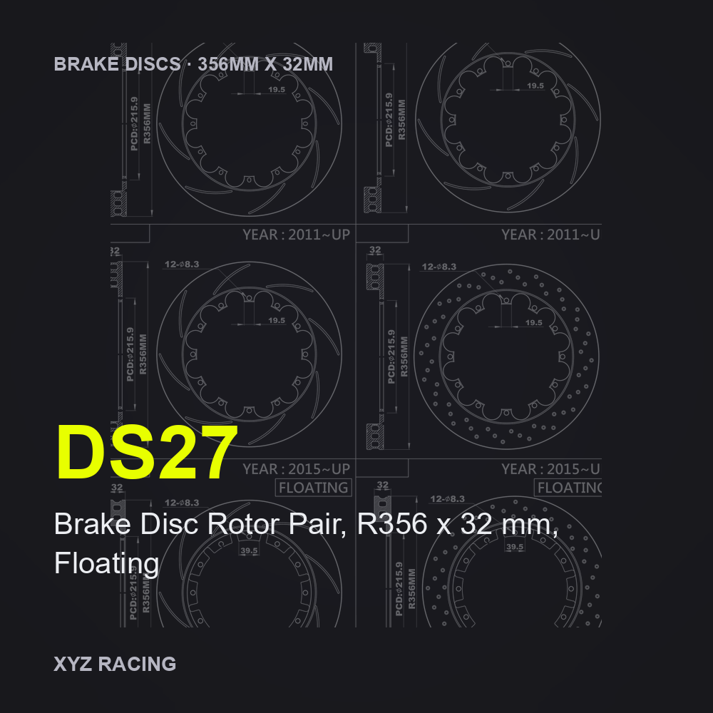Brake Disc Rotor Pair, R356 x 32 mm, Floating (DS27) — Brake Discs R356