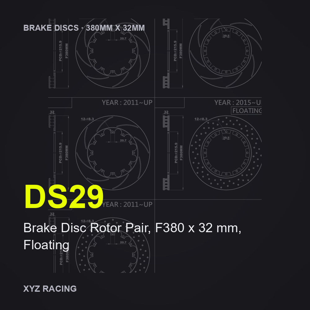Brake Disc Rotor Pair, F380 x 32 mm, Floating (DS29) — Brake Discs F380