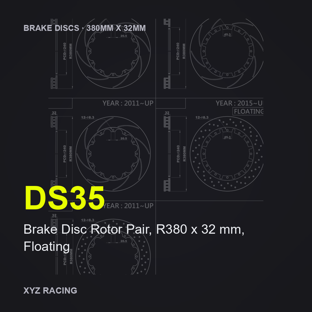 Brake Disc Rotor Pair, R380 x 32 mm, Floating (DS35) — Brake Discs R380