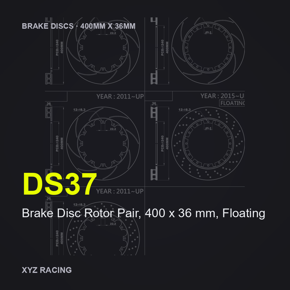 Brake Disc Rotor Pair, 400 x 36 mm, Floating (DS37) — Brake Discs F/R 400