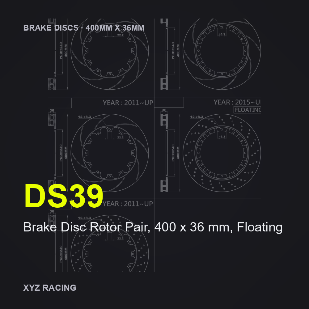 Brake Disc Rotor Pair, 400 x 36 mm, Floating (DS39) — Brake Discs F/R 400