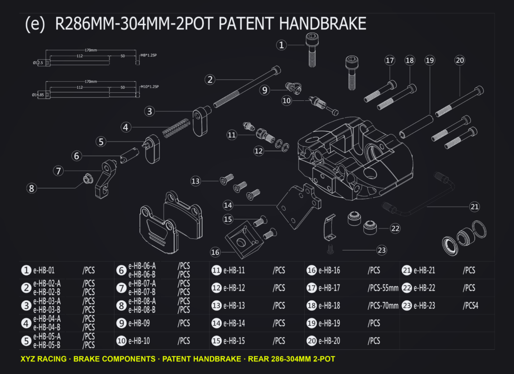 Caliper bridge bolt e-HB-01