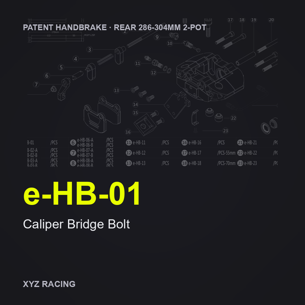 Caliper Bridge Bolt (e-HB-01) — Rear 286-304 2-Pot Patent Handbrake Caliper