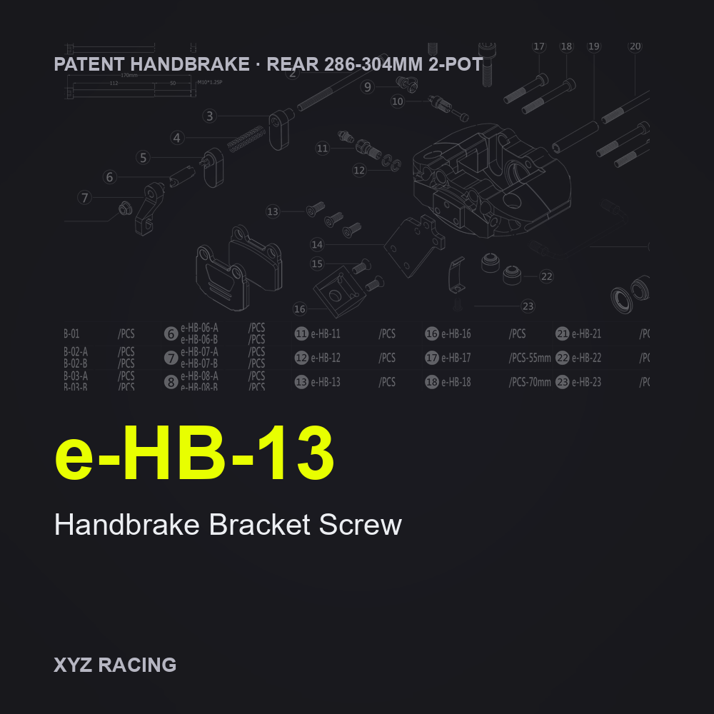 Handbrake Bracket Screw (e-HB-13) — Rear 286-304 2-Pot Patent Handbrake Caliper