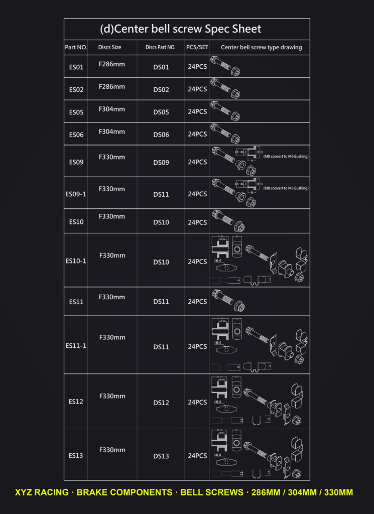 Rotor Bell Screw Set (24 pcs), F286 Slotted (ES01)