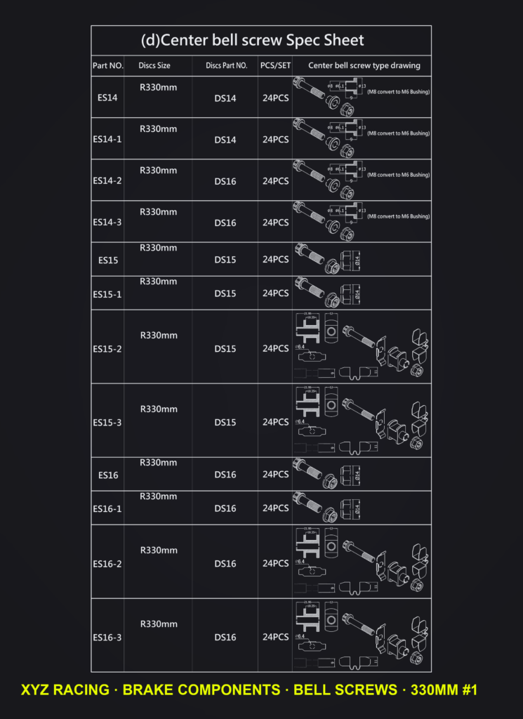 Rotor Bell Screw Set (24 pcs), R330 Slotted (ES14)
