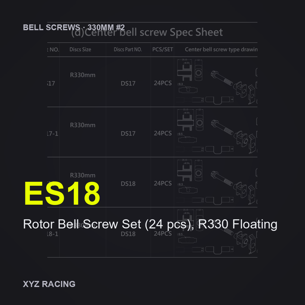 Rotor Bell Screw Set (24 pcs), R330 Floating (ES18) — Brake Disc Hardware R330