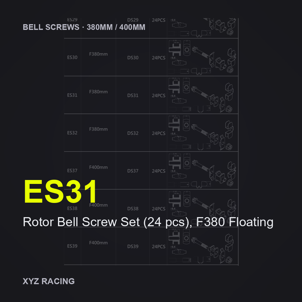 Rotor Bell Screw Set (24 pcs), F380 Floating (ES31) — Brake Disc Hardware F380