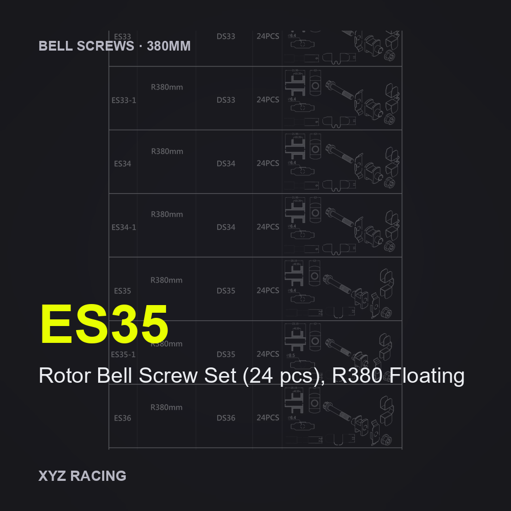 Rotor Bell Screw Set (24 pcs), R380 Floating (ES35) — Brake Disc Hardware R380