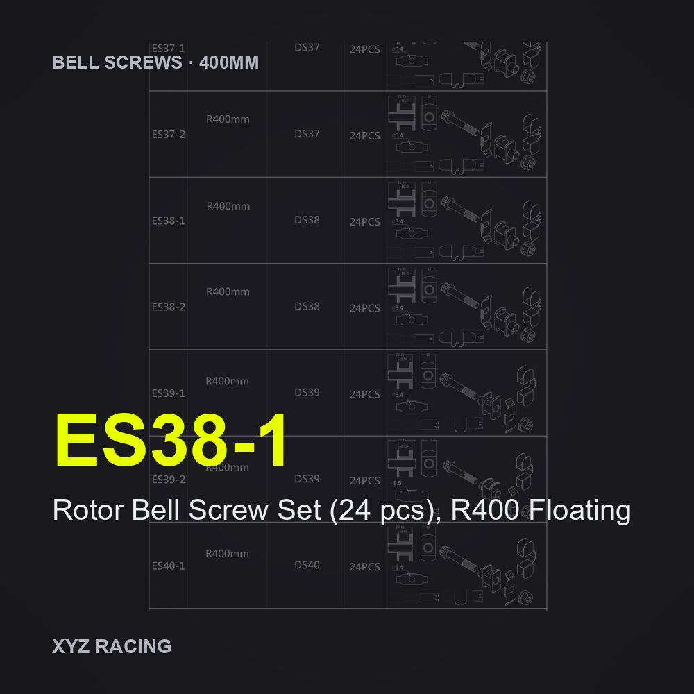 Rotor Bell Screw Set (24 pcs), R400 Floating (ES38-1) — Brake Disc Hardware R400