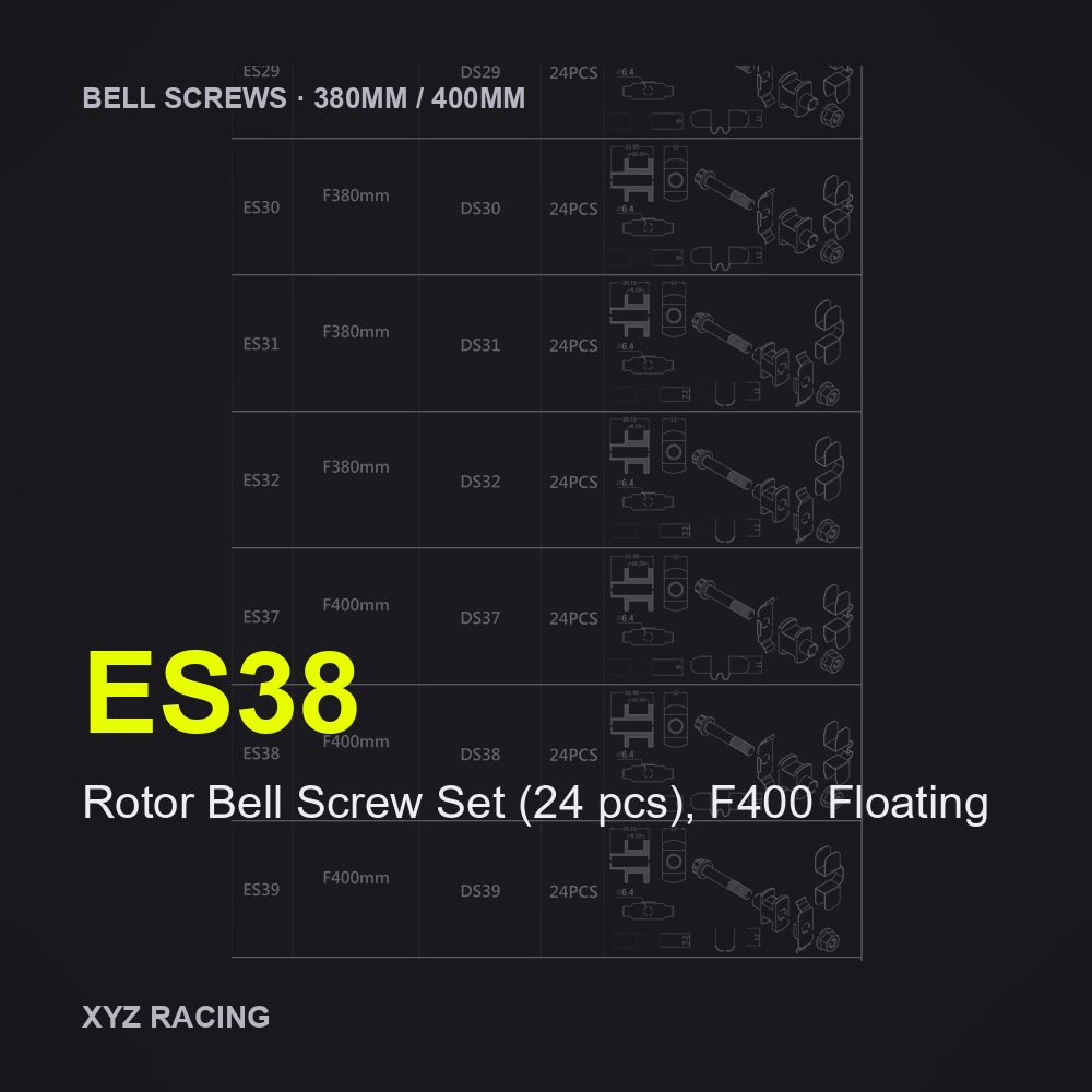 Rotor Bell Screw Set (24 pcs), F400 Floating (ES38) — Brake Disc Hardware F400
