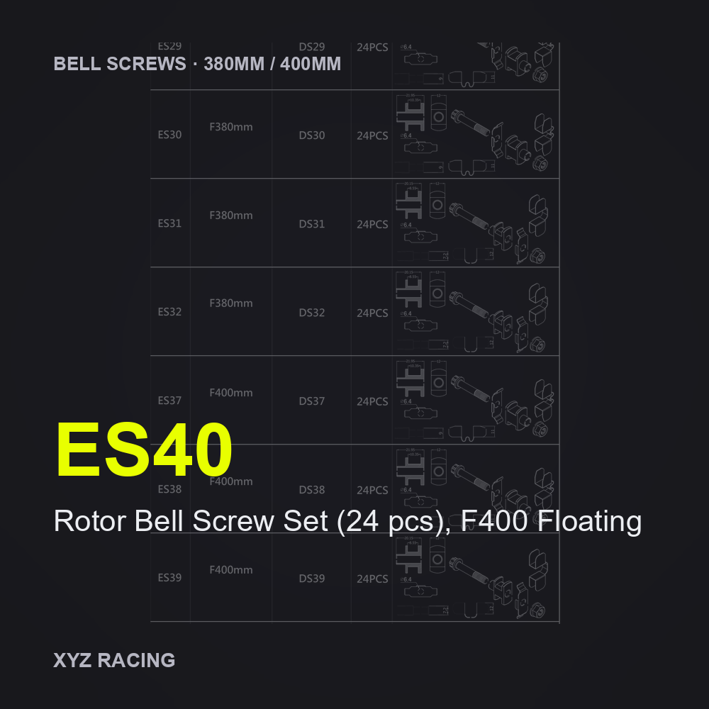 Rotor Bell Screw Set (24 pcs), F400 Floating (ES40) — Brake Disc Hardware F400