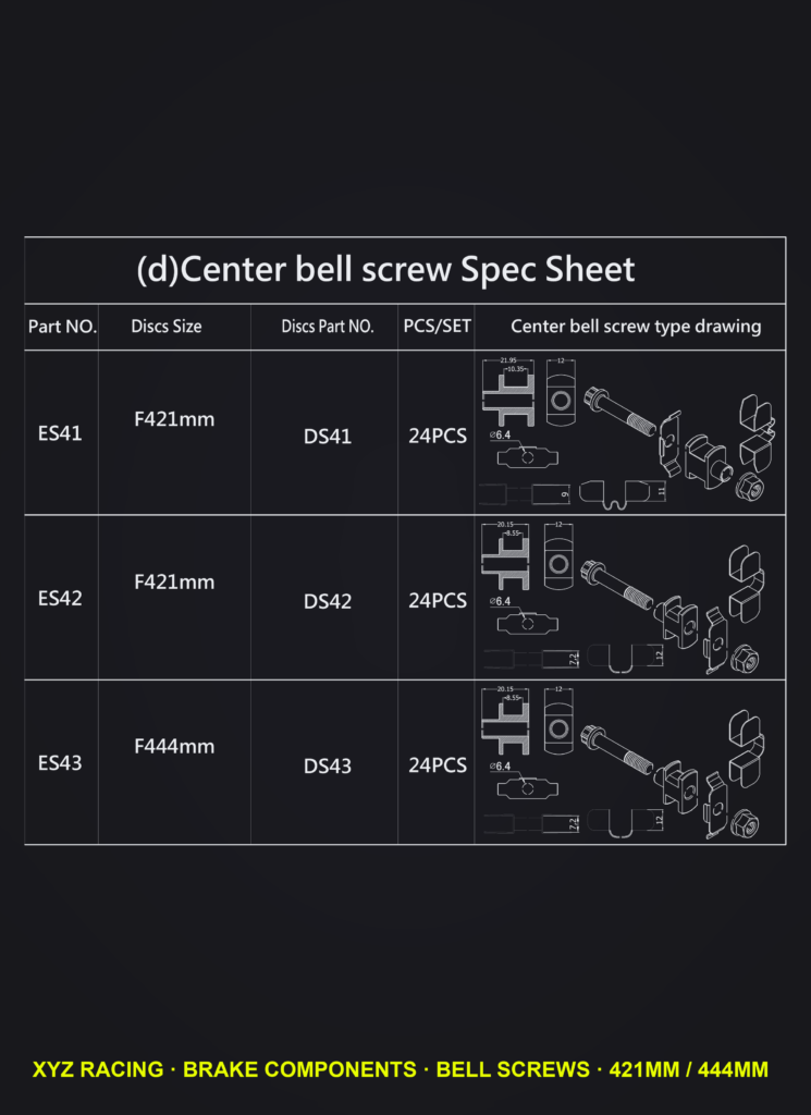 Rotor Bell Screw Set ES41, F421 Floating