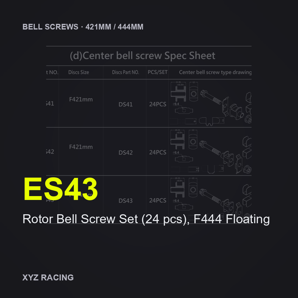 Rotor Bell Screw Set (24 pcs), F444 Floating (ES43) — Brake Disc Hardware F444