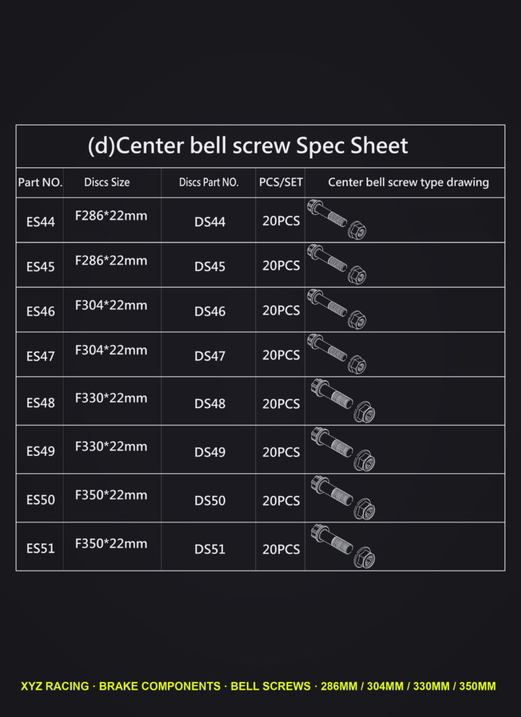 Rotor Bell Screw Set (20 pcs), F286 Slotted (ES44)