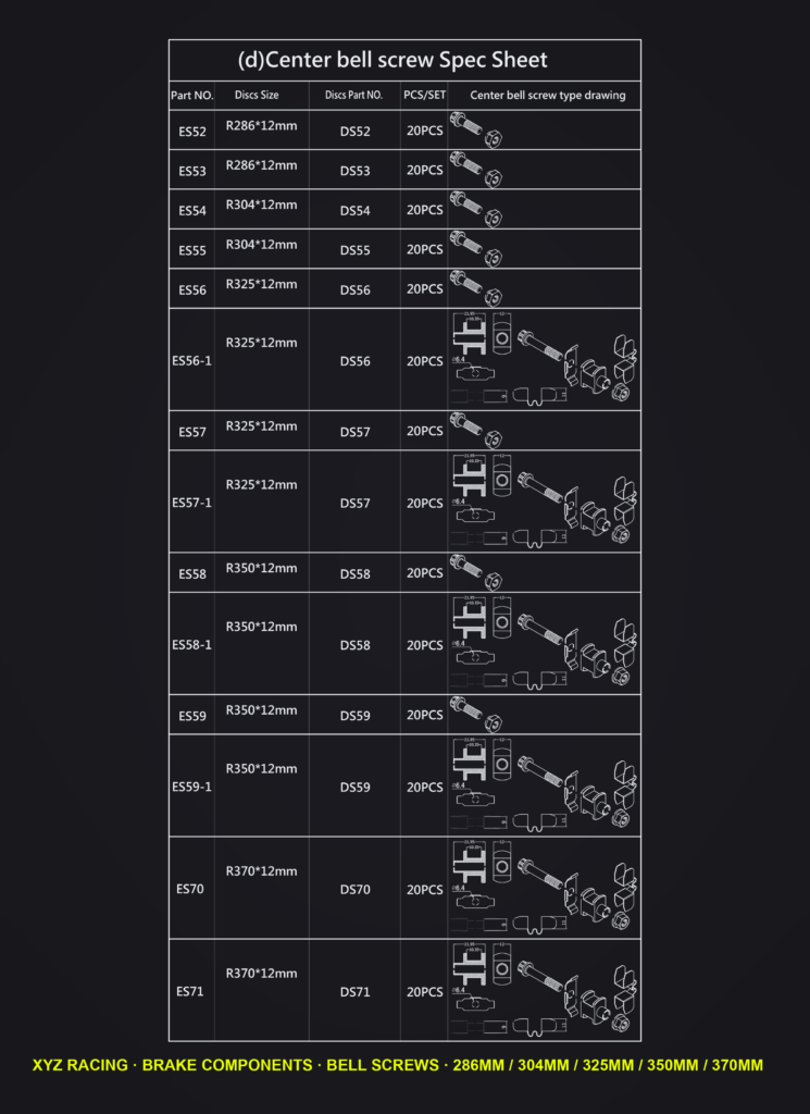 Rotor Bell Screw Set ES52, R286 Slotted