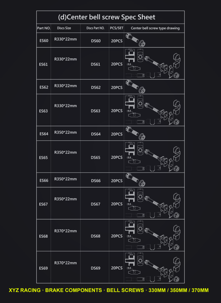 Rotor Bell Screw Set (20 pcs), R330 Slotted (ES60)