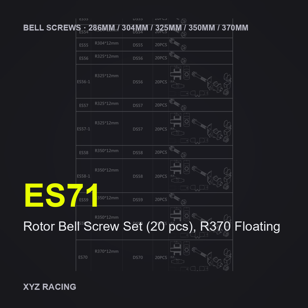 Rotor Bell Screw Set (20 pcs), R370 Floating (ES71) — Brake Disc Hardware R370