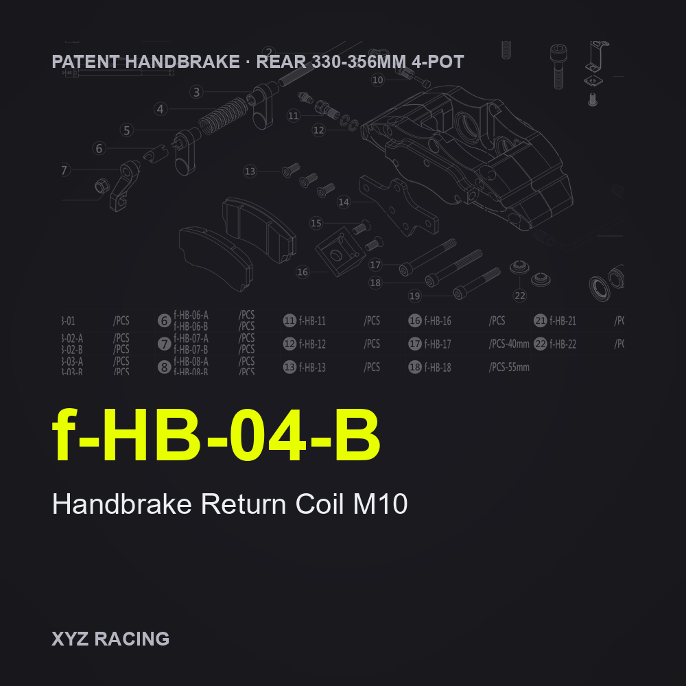 Handbrake Return Coil M10 (f-HB-04-B) — Rear 330-356 4-Pot Patent Handbrake Caliper