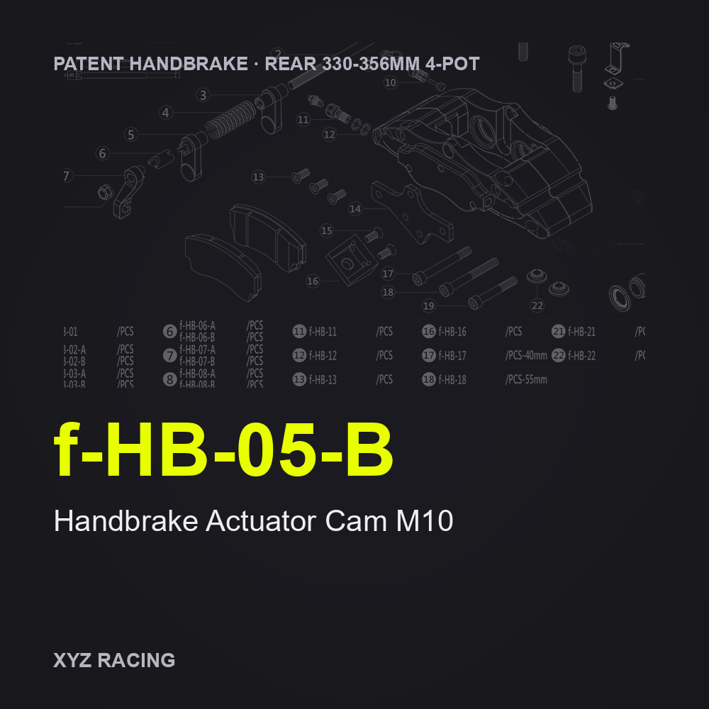 Handbrake Actuator Cam M10 (f-HB-05-B) — Rear 330-356 4-Pot Patent Handbrake Caliper