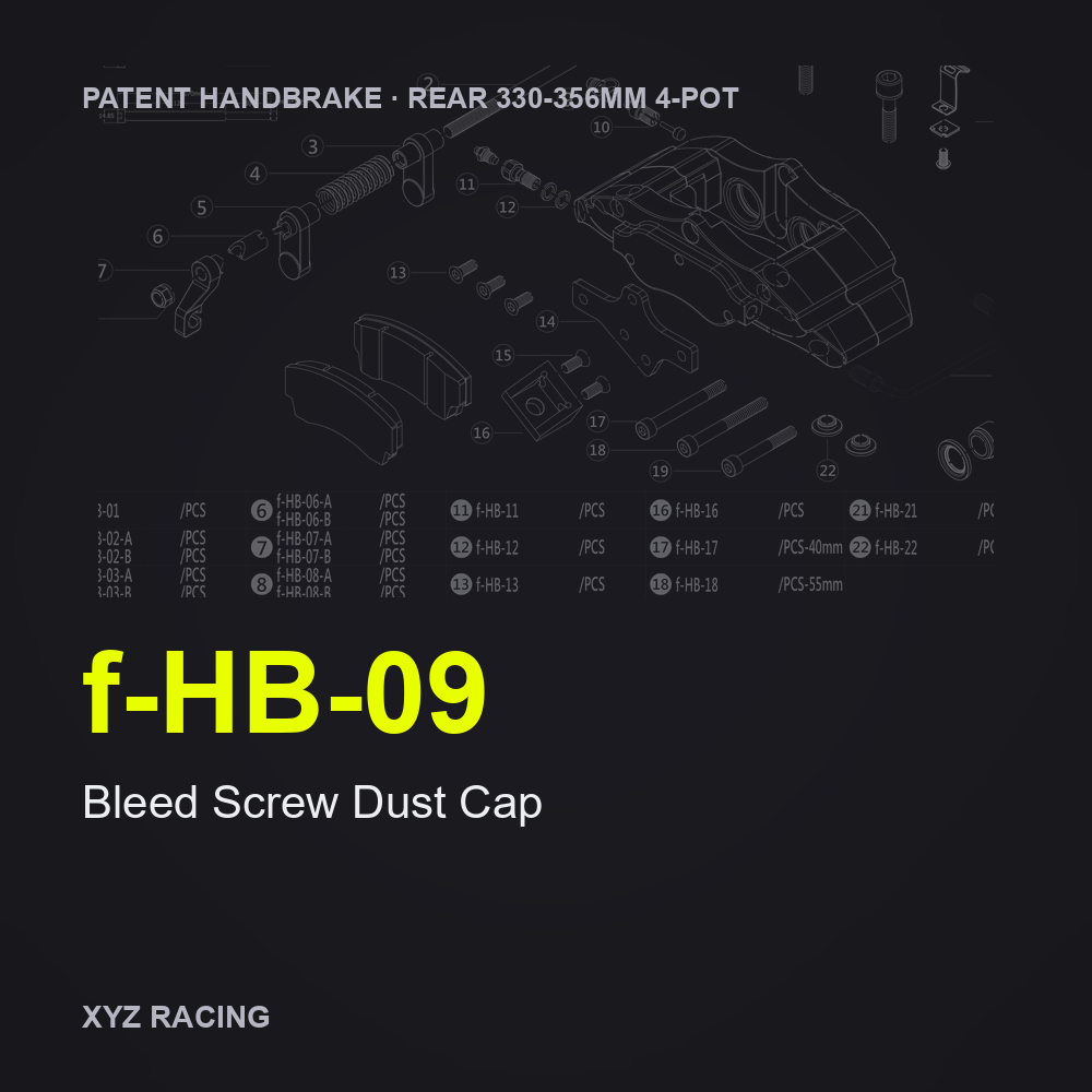 Bleed Screw Dust Cap (f-HB-09) — Rear 330-356 4-Pot Patent Handbrake Caliper