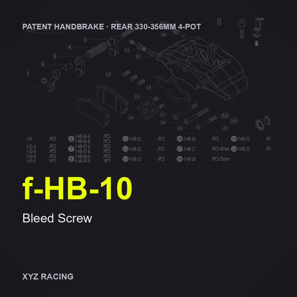 Bleed Screw (f-HB-10) — Rear 330-356 4-Pot Patent Handbrake Caliper