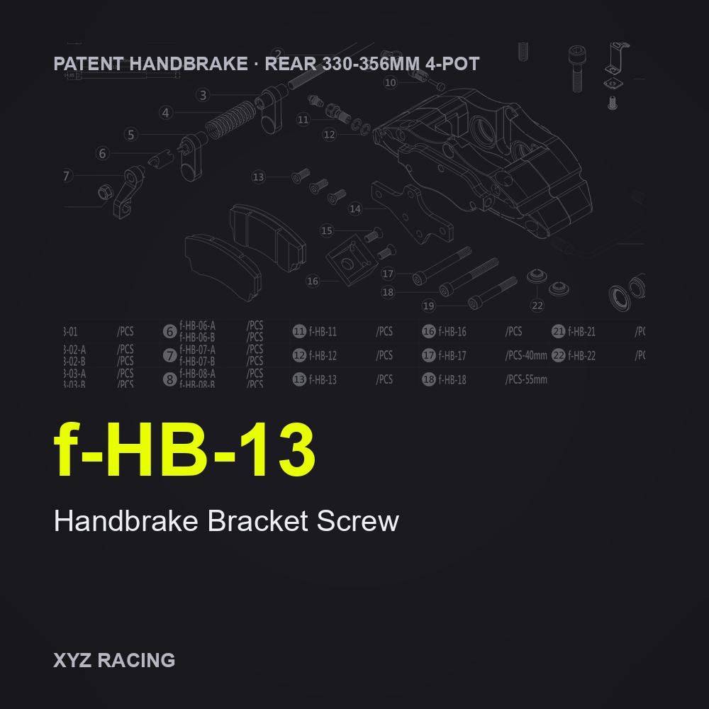 Handbrake Bracket Screw (f-HB-13) — Rear 330-356 4-Pot Patent Handbrake Caliper