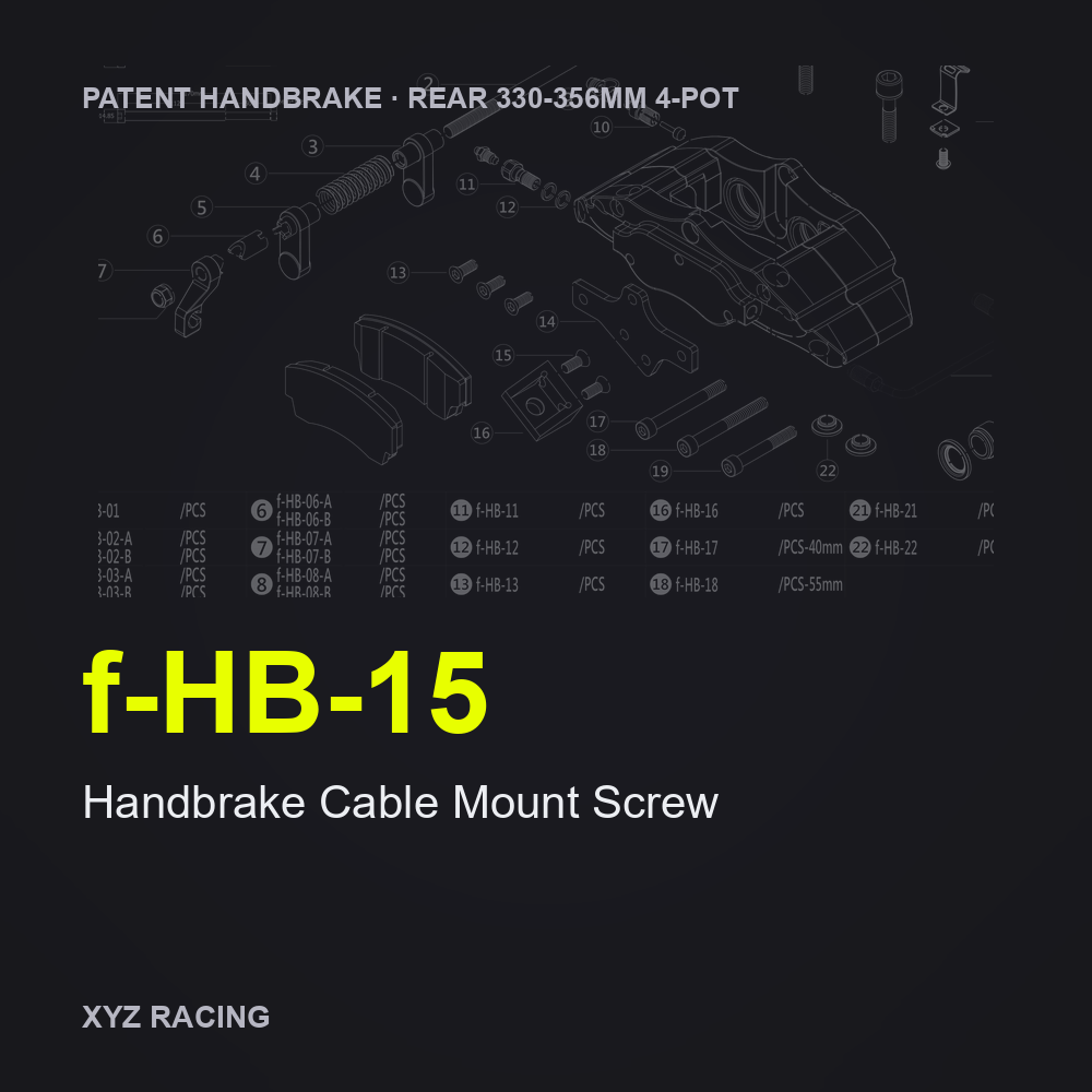 Handbrake Cable Mount Screw (f-HB-15) — Rear 330-356 4-Pot Patent Handbrake Caliper