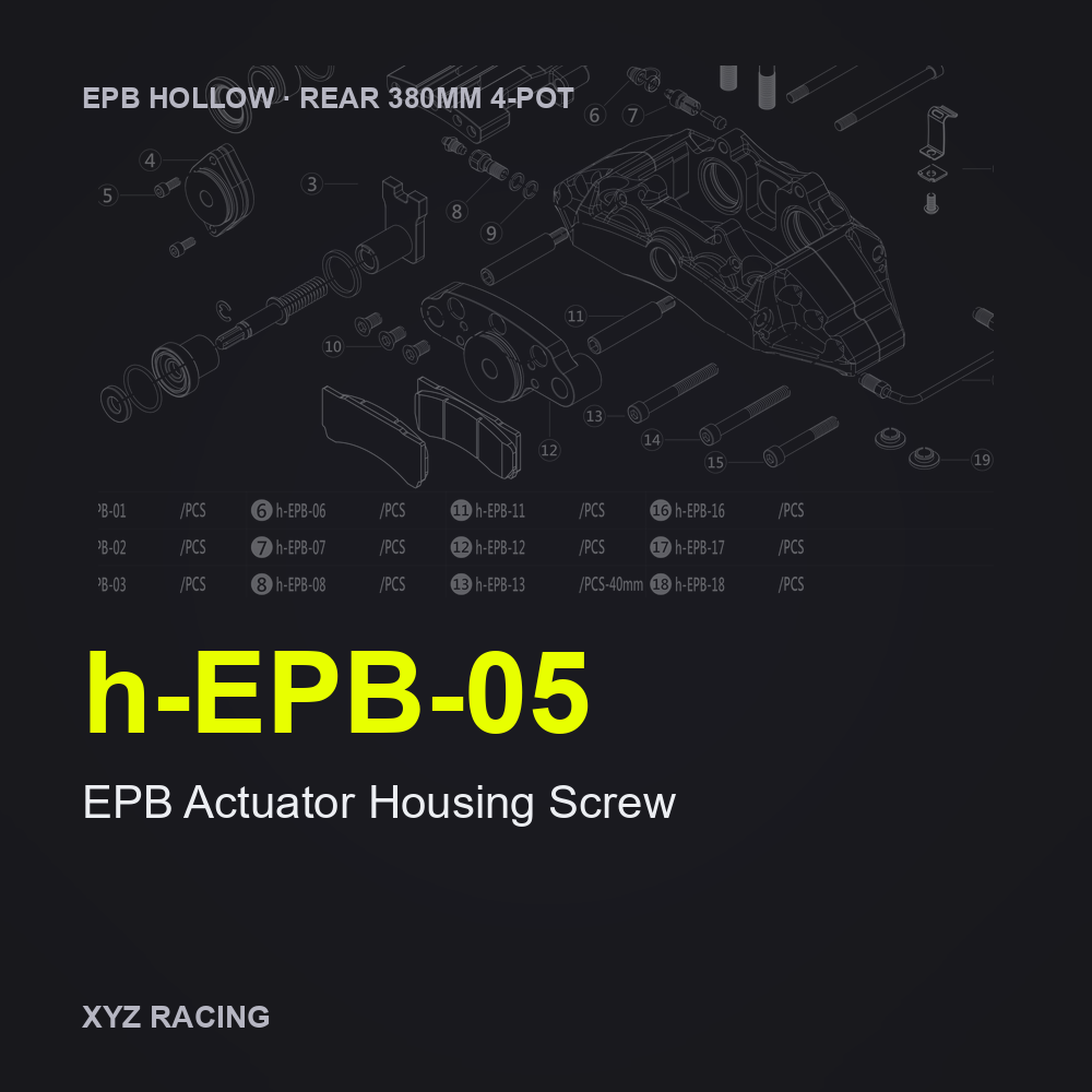 EPB Actuator Housing Screw (h-EPB-05) — Rear 380 4-Pot EPB Hollow Caliper