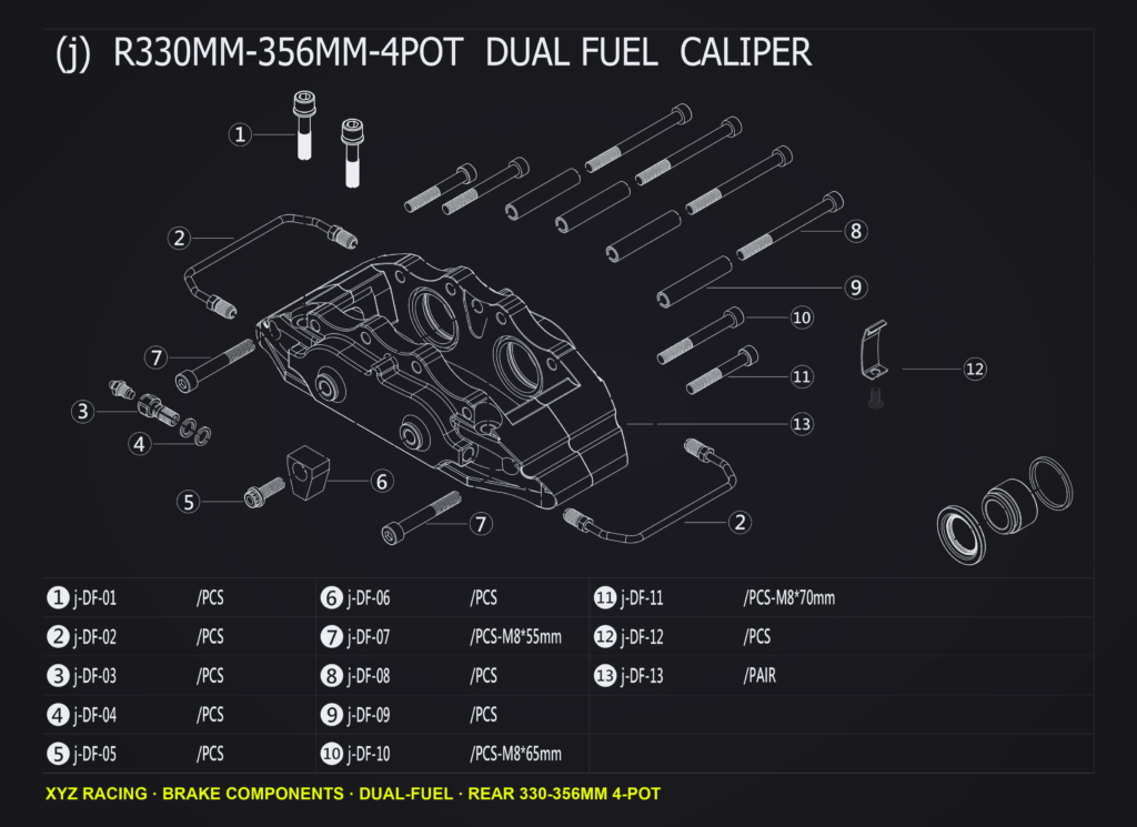 Caliper bridge bolt