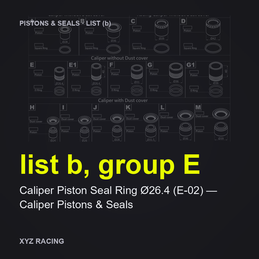 Caliper Piston Seal Ring Ø26.4 (E-02) — Caliper Pistons & Seals (list b, group E)