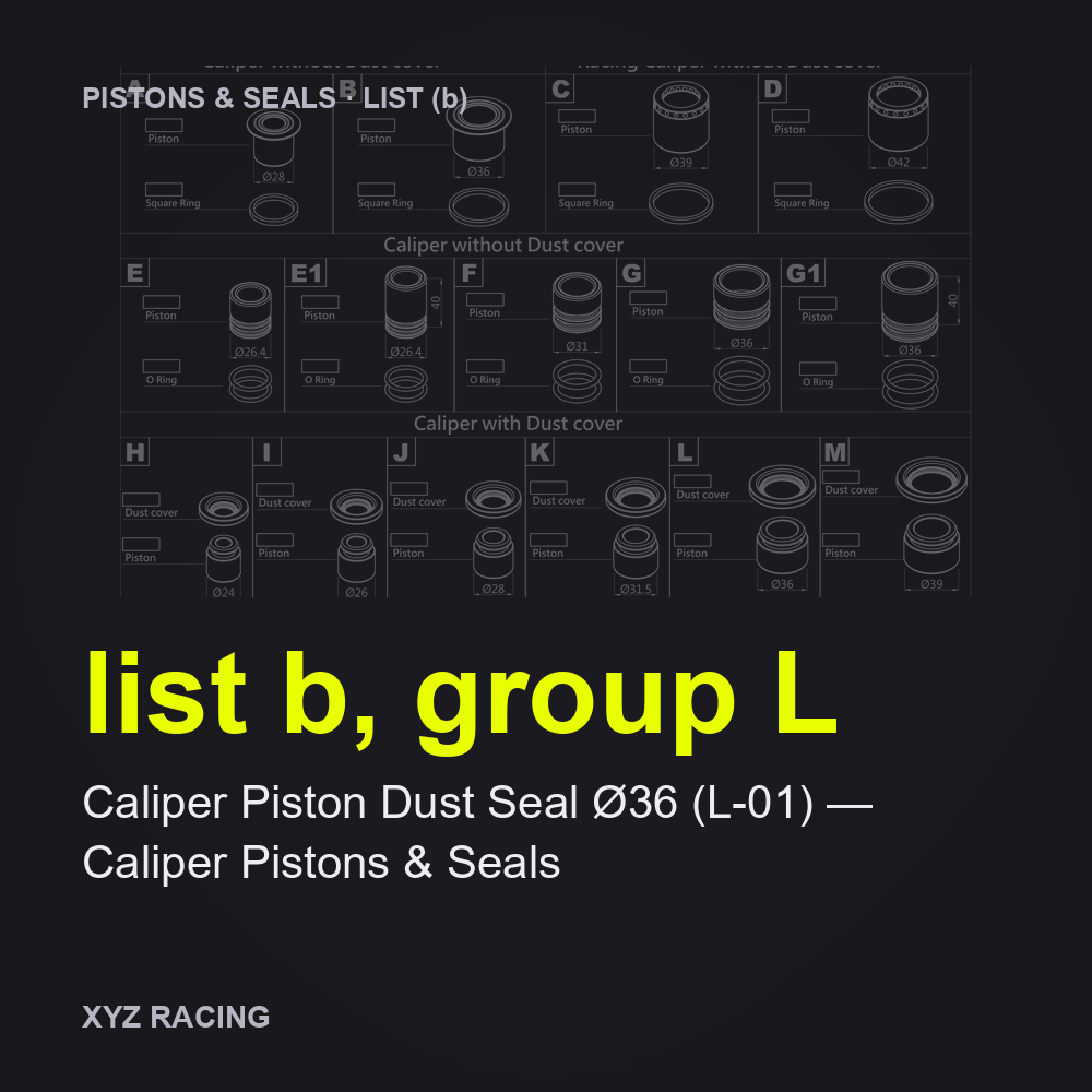 Caliper Piston Dust Seal Ø36 (L-01) — Caliper Pistons & Seals (list b, group L)