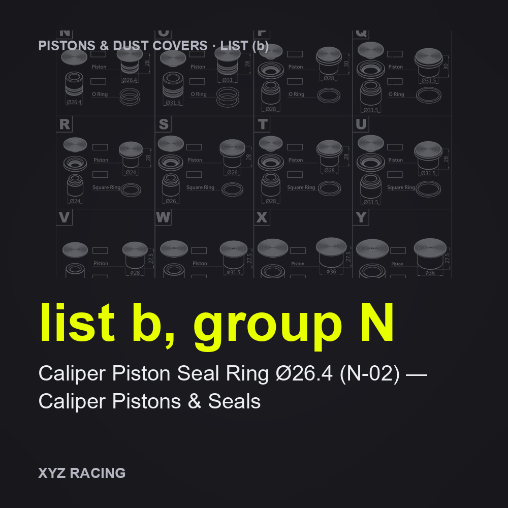 Caliper Piston Seal Ring Ø26.4 (N-02) — Caliper Pistons & Seals (list b, group N)