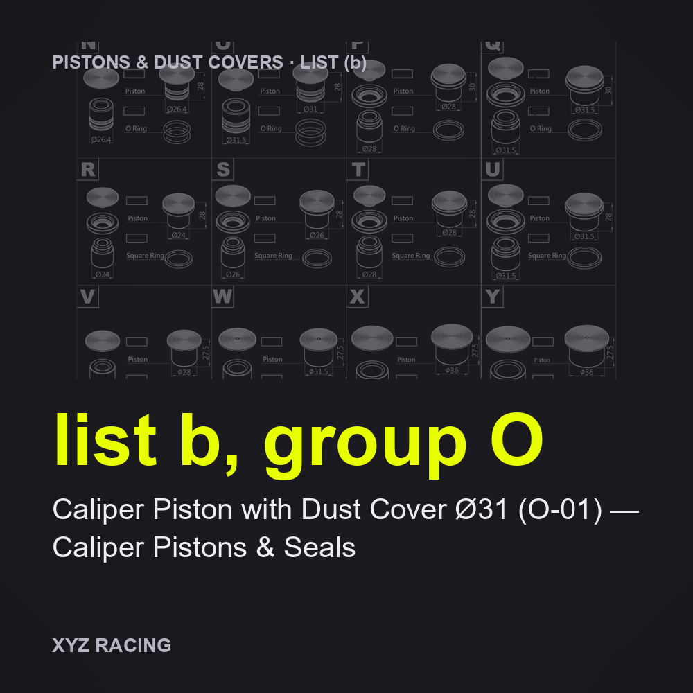Caliper Piston with Dust Cover Ø31 (O-01) — Caliper Pistons & Seals (list b, group O)