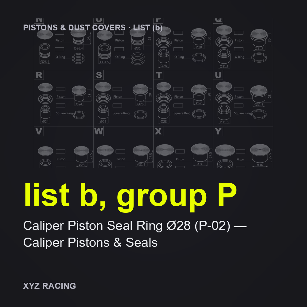 Caliper Piston Seal Ring Ø28 (P-02) — Caliper Pistons & Seals (list b, group P)