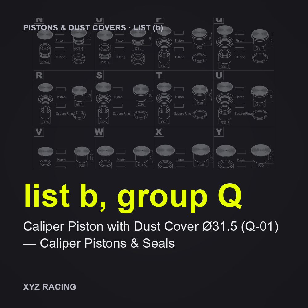 Caliper Piston with Dust Cover Ø31.5 (Q-01) — Caliper Pistons & Seals (list b, group Q)