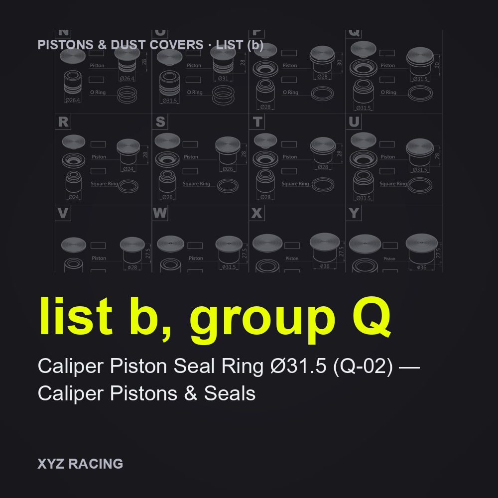 Caliper Piston Seal Ring Ø31.5 (Q-02) — Caliper Pistons & Seals (list b, group Q)