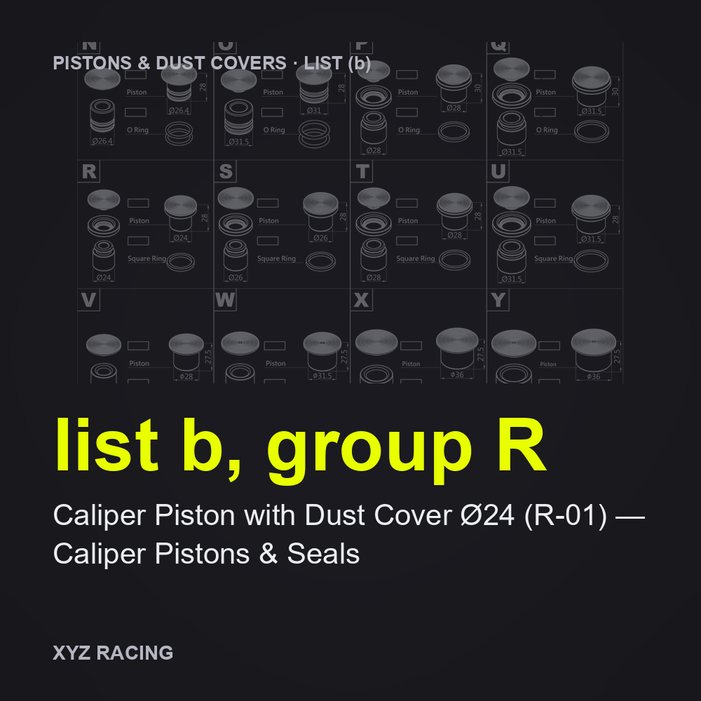 Caliper Piston with Dust Cover Ø24 (R-01) — Caliper Pistons & Seals (list b, group R)