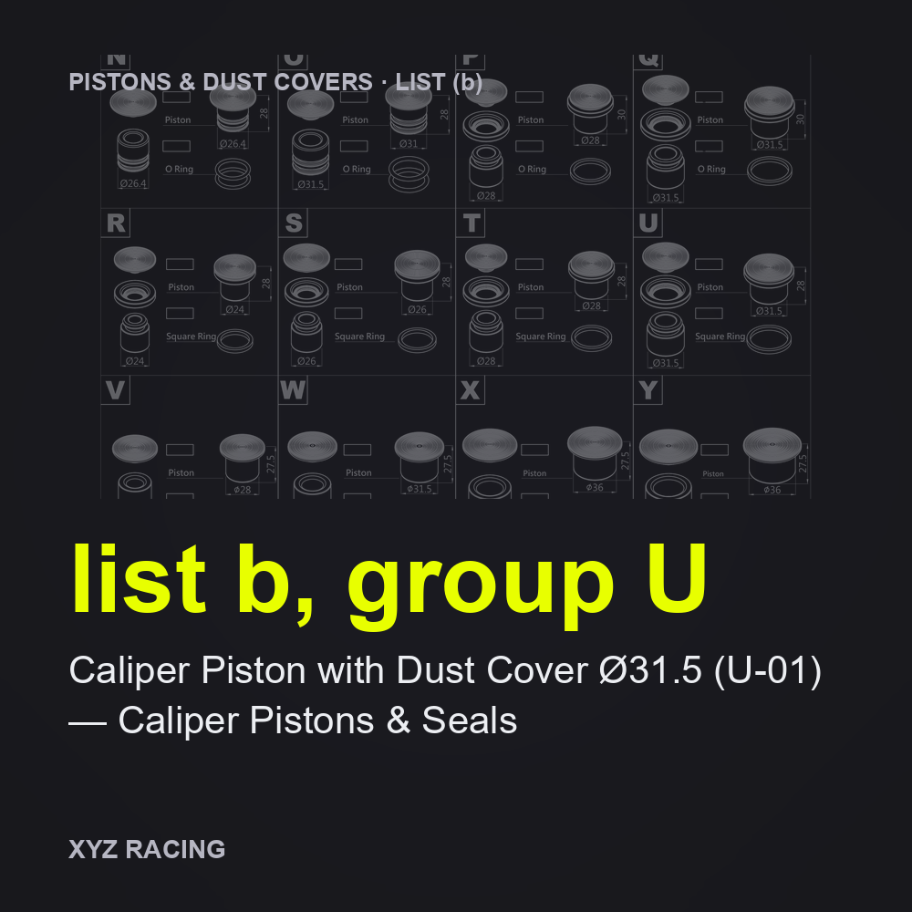 Caliper Piston with Dust Cover Ø31.5 (U-01) — Caliper Pistons & Seals (list b, group U)