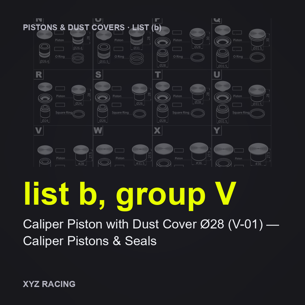 Caliper Piston with Dust Cover Ø28 (V-01) — Caliper Pistons & Seals (list b, group V)