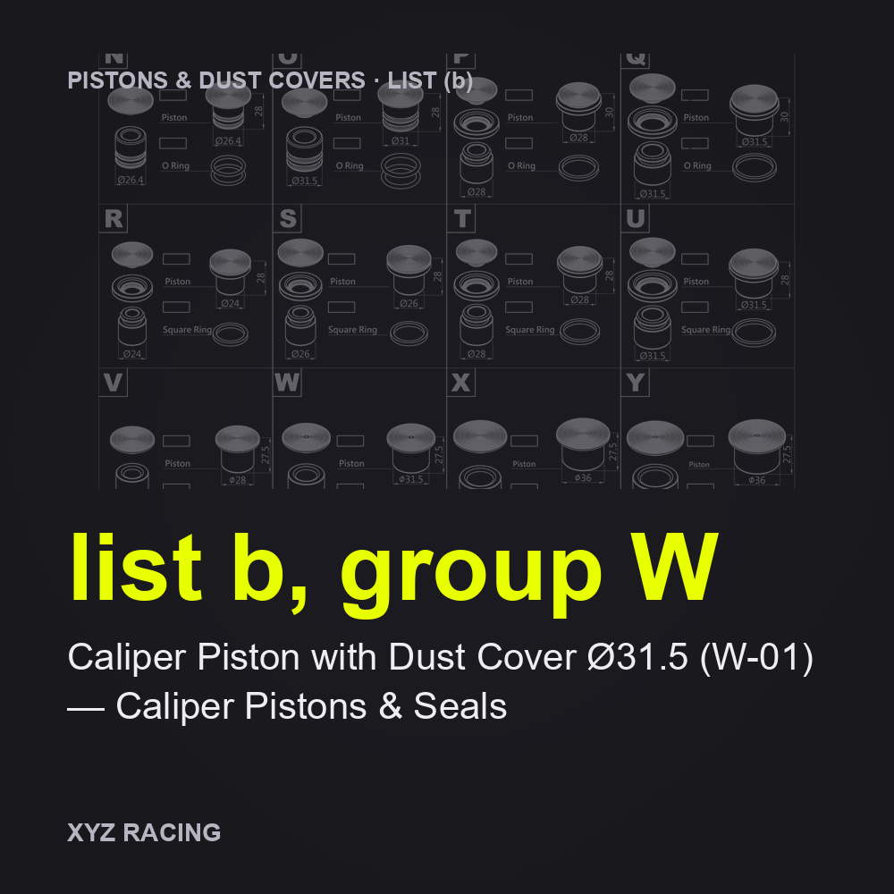 Caliper Piston with Dust Cover Ø31.5 (W-01) — Caliper Pistons & Seals (list b, group W)