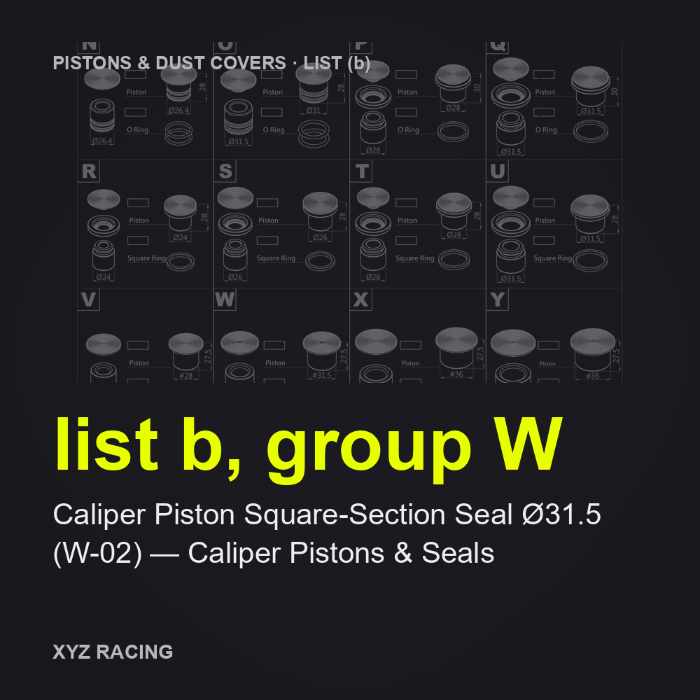 Caliper Piston Square-Section Seal Ø31.5 (W-02) — Caliper Pistons & Seals (list b, group W)