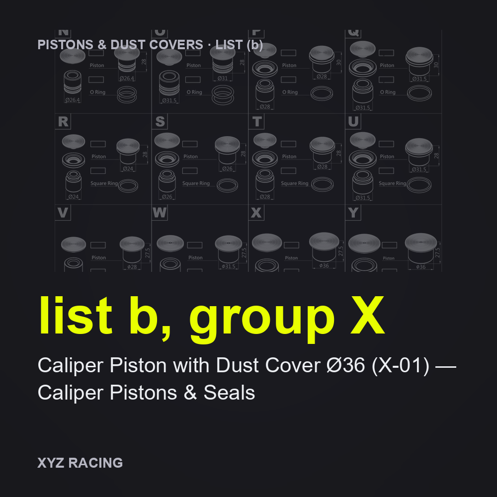 Caliper Piston with Dust Cover Ø36 (X-01) — Caliper Pistons & Seals (list b, group X)