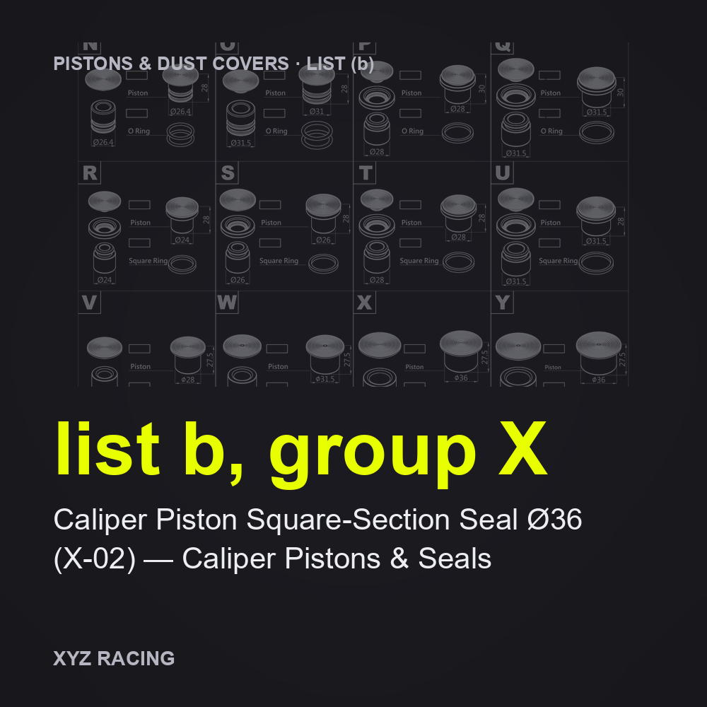 Caliper Piston Square-Section Seal Ø36 (X-02) — Caliper Pistons & Seals (list b, group X)