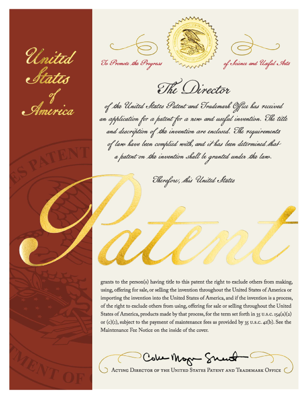 Coilover patent certificate 5